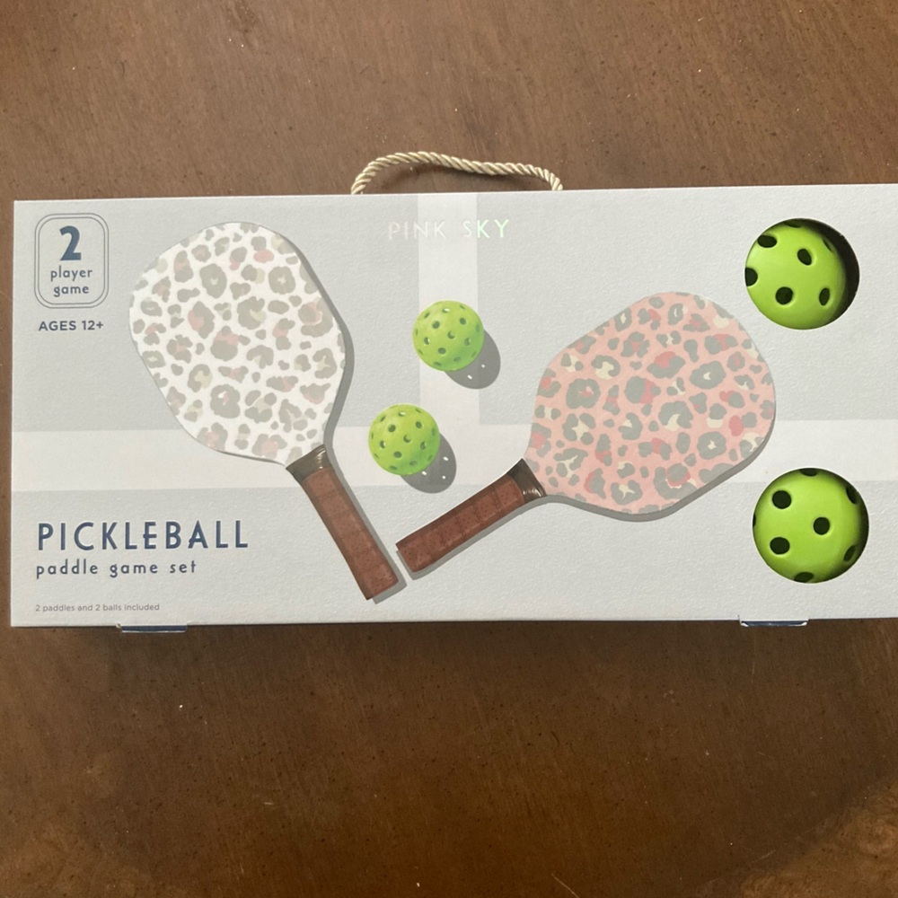 Pink Sky Pickleball Paddle Set - Leopard Print
